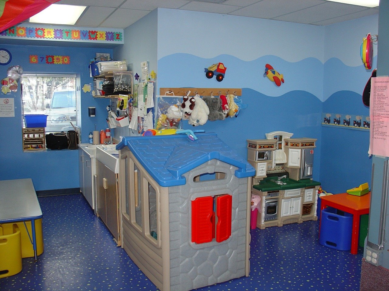 toddler room, play kitchen, kindergarden